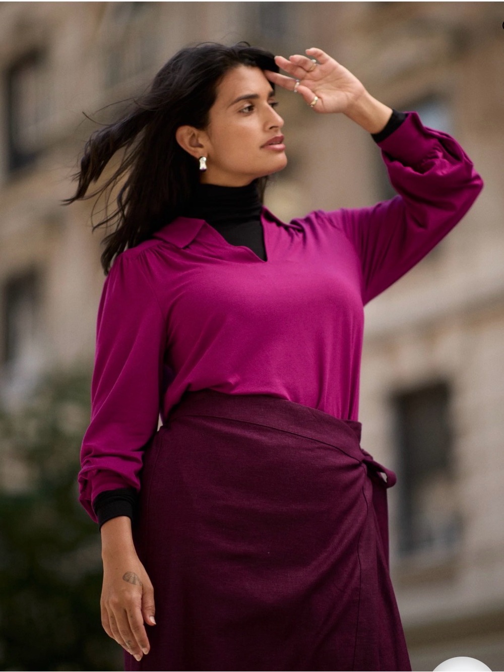 Universal Standard Moore Rothko Top Purple Liquid Jersey S 14/16